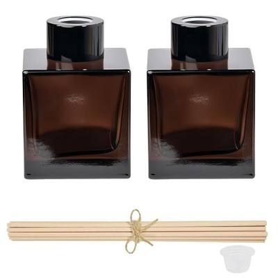 100ml 2pcs Reed Diffuser Bottles,Fragrance Diffuser Empty Bottle with 20pcs Reed Sticks for Home Fragrance Accessories and Women Gift Room,Home,Bathroom Decor