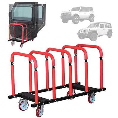 Heavy-Duty Door Holder Cart with Sliding Hanger & 5" Wheels, Storage Cart Hanger Rack Fits 2007-2024 Jeep Wrangler JK/JL/Gladiator JT & 2021-2024 Ford Bronco