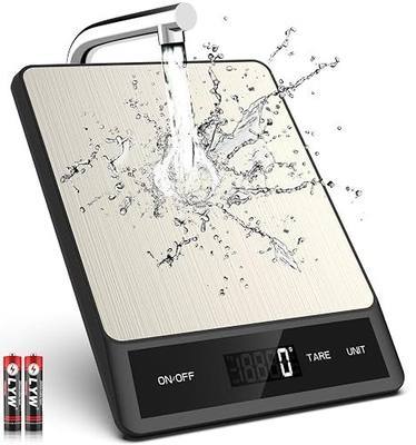Mik-Nana Food Scale, Digital Kitchen Scale with 6 Units Tare Function | LCD Display, 11lb Stainless Steel Weight Grams and Ounces for Baking, Cooking and Meal Prep (Batteries Included)