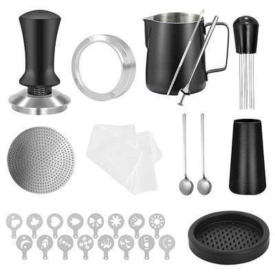 27 PCS Espresso Accessories Kit,Barista Kit 51mmCoffee Tamper Set- with Tamper,Frothing Pitcher,WDT Tool,Espresso Puck Screen and Dosing Funnel,Latte Art Kit