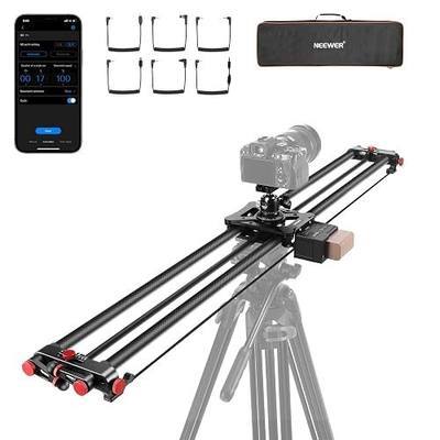 NEEWER 47.2"/120cm Motorized Camera Slider, DSLR Carbon Fiber Dolly Rail Slider with App Control, 4400mAh F750 Battery for Time Lapse Photography, Supports Video Mode, NOT Include Charger, ER1