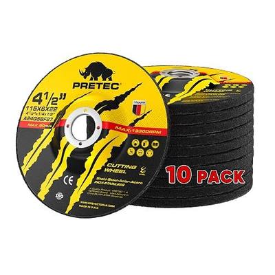 10 Pack Grinding Wheels 4-1/2 Inch, Aluminum Oxide 4.5 Grinding Wheel for Metal & Stainless Steel, Depressed Center Metal Grinding Discs 4 1/2 for Angle Grinder, 4.5" * 1/4" * 7/8"(115* 6.0*22.2 mm)