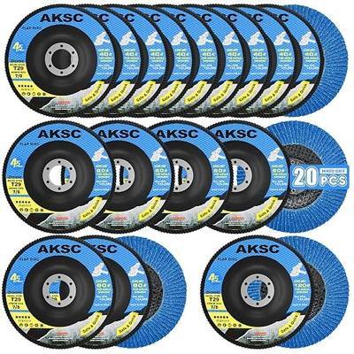 Flap Discs 4 1/2 for Angle Grinder, 40/60/80/120 Grit T29 Durable Flap Sanding Disc, 4 1/2 x 7/8-Inch Grinding Wheel for Stainless Steel, Metal Polishing, Rust Removal (20 Pack)