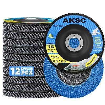 Flap Discs 4 1/2 for Angle Grinder, 60 Grit T29 Durable Flap Sanding Disc, 4 1/2 x 7/8-Inch Grinding Wheel for Stainless Steel, Metal Polishing, Rust Removal (12 Pack)