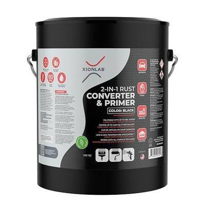 2-in-1 Rust Converter & Metal Primer - Black, Water-Based, Low VOC, Rust Remover for Metal, Reformer & Encapsulator, Ideal for Automotive, Maritime, Car Restoration, Covers up to 1,000 Sqft. Per Gallon. Anti-Rust Inhibitor & Neutralizer with Protection, Permanently Stops Corrosion. Made in the USA.