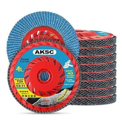 Flap Discs, No Tools Installation 40 Grit 4 1/2 x 5/8-11 Inches Flap Sanding Disc for Angle Grinder, Zirconia Grinding Wheel for Metal Sanding, Type 29, 10Packs