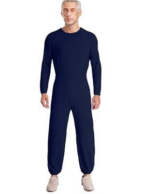 Adaptive Men's Security Back-Zip Jumpsuit - Easy Care Romper | for Elderly & Dementia Patients