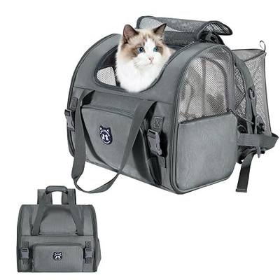 Lollimeow Expandable Cat Carrier Backpack for Large Cats - Airline Approved Pet Carrier Backpack for Small Dogs, Hiking & Travel, Waterproof with Breathable Mesh, 14lbs Capacity (Dark Grey, Standard)