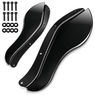 Amazicha Motorcycle Windshield, Fairing Air Deflectors Side Wings, Adjustable Wind Deflectors Compatible for Harley Electra Glide Street Glide Trike Glide 2008-2013, Black