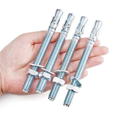 10 Pcs 1/2"x4" Wedge Anchors Zinc Coated for Heavy Duty Concrete Wall Anchor Cement Wall Base Bracket