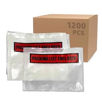 Pack of 1200 Packing Slips Pouches 4.5" x 5.5", Clear Adhesive Invoice Packing Slip Envelopes Pouches, Shipping Label Sleeves, Top Loading Packings List Enclosed Packings Lists Envelopes Pouches