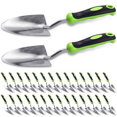 Yaocom 16 Pcs Garden Shovel Aluminum Alloy Heavy Duty Trowel Small Digging Shovels Metal Hand Trowel Spade with Soft Handle for Garden Lawn Yard Planting Tool (Wide Shovel,Green)
