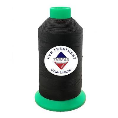 Sissewpro 8oz UV Resistance Tex135 Bonded Polyester Thread 138 Heavy Duty Outdoor Marine Upholstery Thread for Sewing Machines,Awnings,Boat Covers,Furniture, Car Seats,Sails,Vinyl,Canvas 1500yds(BK)