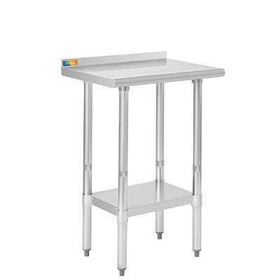 Treshin Stainless Steel Table 18" X 24" with Backsplash | Commercial Heavy Duty Prep & Work Table with Undershelf for Kitchen, Restaurant, Home, Hotel