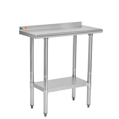Treshin Stainless Steel Table 18" X 30" with Backsplash | Commercial Heavy Duty Prep & Work Table with Undershelf for Kitchen, Restaurant, Home, Hotel