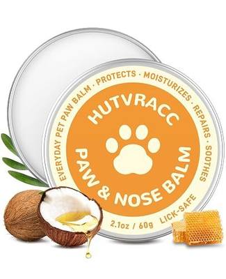 Lick-Safe Dog Paw & Nose Balm | 2.1 oz All Natural Wax with Coconut Oil | Summer Hot Pavement, Winter Snow & Road Salt Protector | Moisturizer for Dry, Rough Pads & Snouts