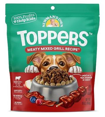 Newman's Own Meaty Mixed Grill Dry Dog Food Topper, 16 oz Pouch — Grain Free Meal Mixer for Picky Eaters, Wholesome Quality Ingredients, No Corn Wheat or Soy, Made in USA