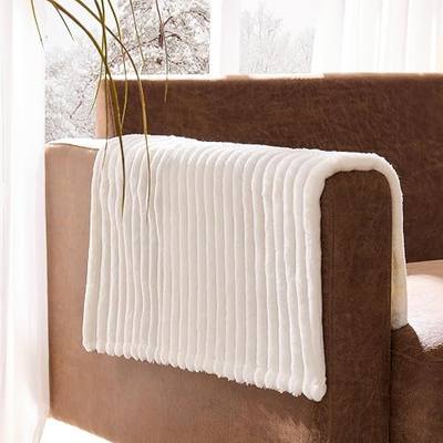 100% Waterproof Couch Arm Covers 2pcs, Fuzzy Chair Arm Covers Thick Soft Recliner Chair Armrest Protectors, Non-Slip Couch Armrest Cover Pet mats for Sofa (White, 22" x 22" 2 Pack)
