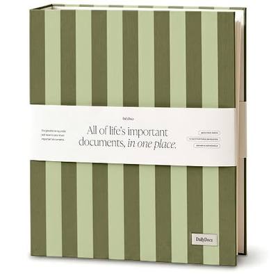 Document Organizer Binder for Important Papers & Passports, Olive