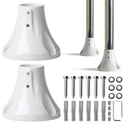 1 1/2” (Inner Diameter:1 1/2”) Cast Aluminum Swimming Pool Ladder Base Flange Ivory White, Easy Install Swimming Pool Deck Flange 2Pack
