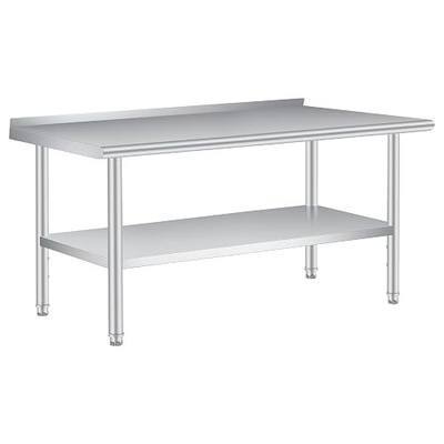 GarveeTech Stainless Steel Table, 72 x 24 inches Heavy Duty Commercial Work & Prep Table with Adjustable Undershelf, Backsplash for Restaurant Kitchen Bar and Hotel Garage