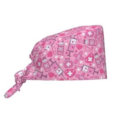 Working Cap Scrub Cap with Sweatband Adjustable Unisex Tie Back Hat for Cleaning Farm Nursing