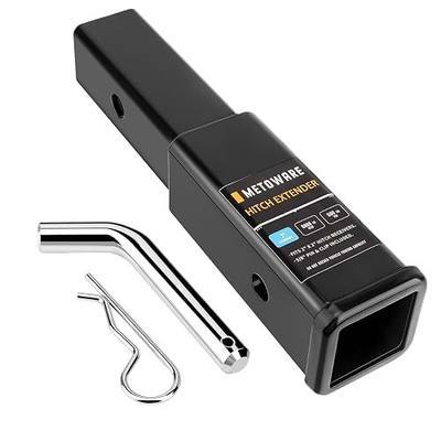 METOWARE Trailer Hitch Receiver 7 Inch Extender Fits 2 Inch Receiver Tube | Trailer Hitch Extender with 5/8" Pin & Clip, Solid Alloy Steel, 5000 LBS GTW, Works for Trucks, SUVs & Trailers