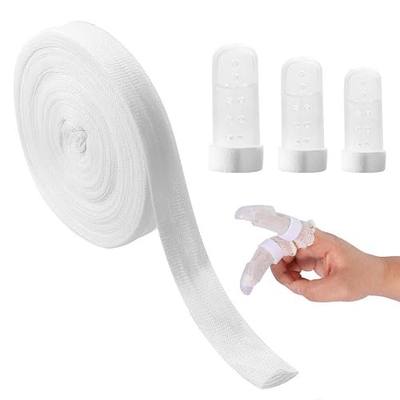 Tubular Stockinette Gauze Finger Tubular Bandage 21.9 Yard Breathable Net Wound Dressing Retainer for Thumb Toe with 3PCS Finger Splint