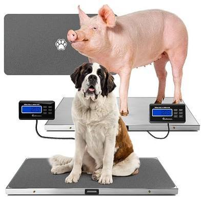 Adamson Livestock Scale 1100 lb / 500 kg – Heavy Duty Digital Dog Scales for Large Breed, for Sheep, Pigs, Goats – Tare, Hold & PCS – Battery or AC Powered (Batteries & Power Adapter Included)