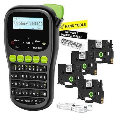 Label Maker Machine with 4 Tapes, Wire Label Maker Waterproof-Labels, Laminated Handheld Label Printer, Backlit & Portable & 3 Cable Modes, H1100 Labeler for Industrial Office Organization