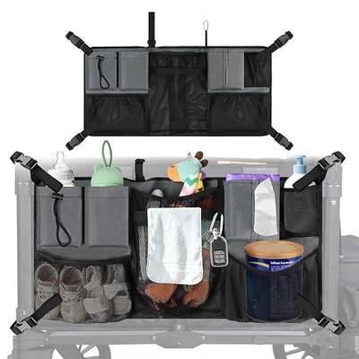 Adjustable Straps & Buckles Stroller Wagon Cargo Net Organizer, Wagon Accessories Compatible with WONDERFOLD W-Series Models, Large Capacity Mesh Cargo Storage Bag with Sorting Pockets for Keenz Wagon