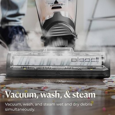 Bissell CrossWave HydroSteam Deluxe Wet Dry Vac, Multi-Purpose Vacuum, Wash, and Steam, Formula Included, Blue, 3515Q