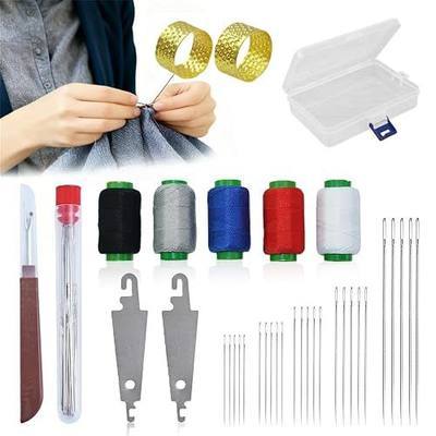 Chin.Chic 37PCS Big Eye Steel Sewing Needles Kit with Threader, Steel Needles for Hand Sewing, Long & Thin Quilting Needles, DIY Needle Repair Kit for Household Craft (37pcs)
