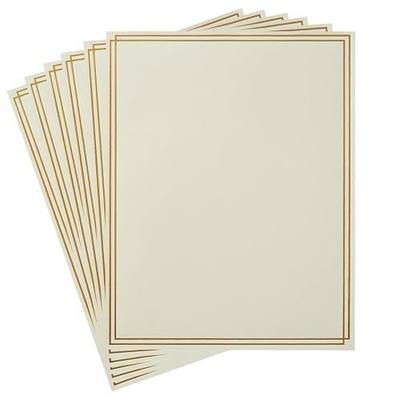 60 Pack Stationery Set Paper with Gold Border, 8.5x11 Inch, Cream Color | Letter Size Stationery For Writing Letters