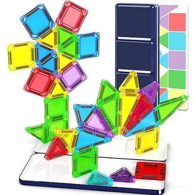 Mini Magnetic Tiles Travel Set with Case 30pcs, Mini Travel Magnet Tiles, Portable Travel Size Magnetic Tiles for Kids Ages 3-5 4-8 Boys Girls, STEM Magnet Toys for Outdoor, Kids Gift