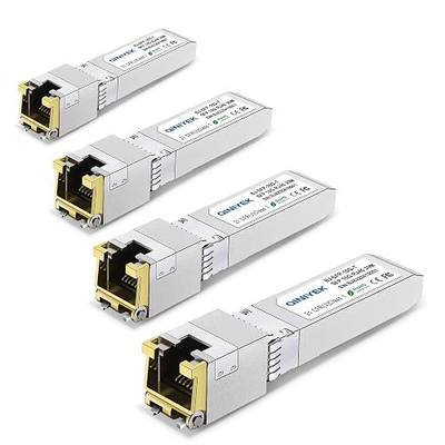 4-Pack 10G SFP+ to RJ45 Module | 10Gbase-T Transceiver Compatible with Cisco, Ubiquiti, TP-Link, Meraki, Netgear and Open switches | CAT6a/7, 30m/98.4ft Transmission