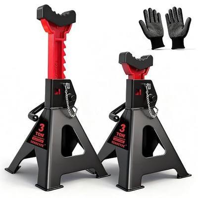 3 Ton (6,600 LBs) Jack Stands with Double Pin Locking,Rubber Cover and Large Foot Base,11"-17" Adjustable Height,Heavy Duty Car Jack Stands,Lifting SUV,MPV,Pickup Truck,ATV/UTV,1 Pair
