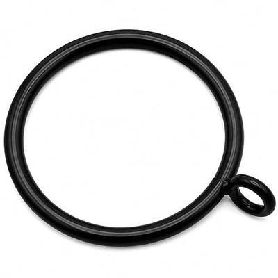 60 Pack Black Curtain Rings with Eyelets – 1.5 in Inner Diameter Metal Drapery Rings for up to 1 1/4 Inch in Rod, Heavy‑Duty Rust‑Resistant Sliding Rings for Curtains & Drapes