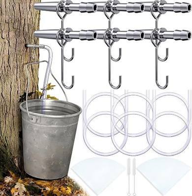 Maple Syrup Tapping Kit, (6 Set) Maple Tree Tapping Kit with Stainless Steel Maple Syrup Taps, Hooks, 3FT Food Grade Sap Tubes, Maple Syrup Filter, Tree Sap Tapping Kit for Maple Syrup Making Supplies