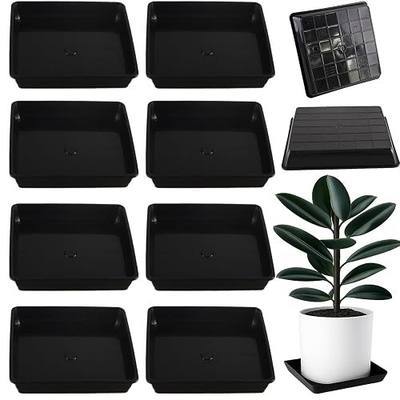 10 Pack Square Plant Saucer 14 Inches Plant Trays for Pots Plastic Square Drip Trays Flower Pot Saucers Black Planter Water Tray Plant Drainage Tray, Black