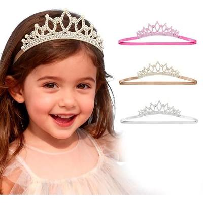 DANMY Baby Birthday Crown, Little Boys Girls Party hairband Princess Gold Tiara Photo Props Decorations Birthday