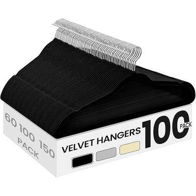 SONGMICS Velvet Hangers, Non-Slip Clothes Hangers, 100 Pack | Slim Space-Saving for Closet, Heavy-Duty, Black, UCRF026BZ02S