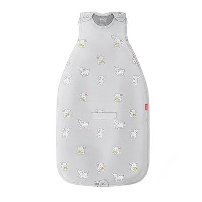 HECCEI Merino Wool & Cotton Baby Sleep Sack, All-Season 2-Way Zipper Baby Sleeping Bag, Adjustable Fit Baby Wearable Blanket (Snackyphant Grey)
