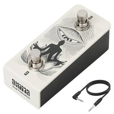Anima Dual Footswitch Pedal - Dual Momentary TRS Footswitch Controller for Guitar Pedals, Passive Design, Includes TRS Cable, Compact Pedalboard Switch (Anima Khaki)