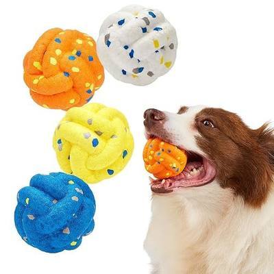 FOFOS Dog Balls for Aggressive Chewers, Durable Bouncy ETPU Dog Toys 4 Pack | Lightweight Floating Water Dog Toys Balls Interactive Fetch Dog Balls for Large Medium Small Dogs, Ideal for Outdoor Training