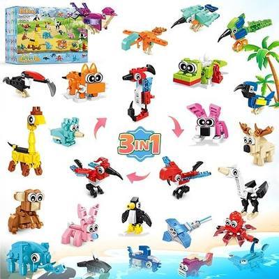24 Pack Party Favors for Kids, 642 PCS Animal Building Blocks Toy Set – Goodie Bag Fillers, Classroom Prizes, Valentine Gifts, Easter Baskets, Birthday for Boys and Girls Ages 6–12