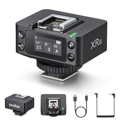 Godox XR S XRS TTL Wireless Flash Receiver for Sony Camera, Upgrade of Godox X1R-S, 2.4G HSS Remote Trigger Sync with X3/X3Pro, Built-in Battery, Up to 100m Wireless Range, Bright Color Screen