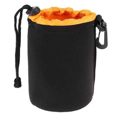 M Size (Medium) Camera Lens Pouch, Thick Protective Neoprene Bag Storage Cover Case with Drawstring Design, Soft Plush Interior, Compatible for Canon, for Nikon, for Sony DSLR Lenses
