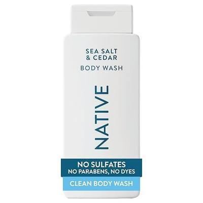 Native Clean Body Wash, Gentle & pH-balanced for Sensitive Skin, 24-Hr Freshness for Men & Women, Vegan & Cruelty-Free, Free of Sulfates, Parabens & Phthalates, Sea Salt & Cedar, 18 fl oz