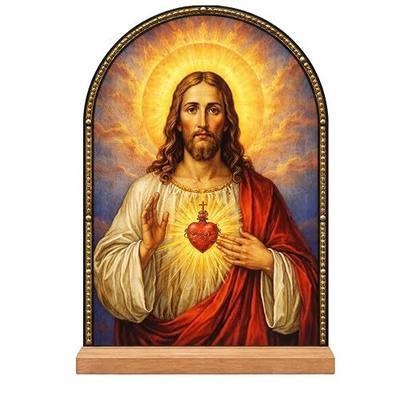 TALPGOD Jesus Stand Catholic Ornament Statue – Sacred Heart of Jesus Statue Acrylic Tabletop Décor for Home Altar & Desk, Christian Gifts for Women & Men